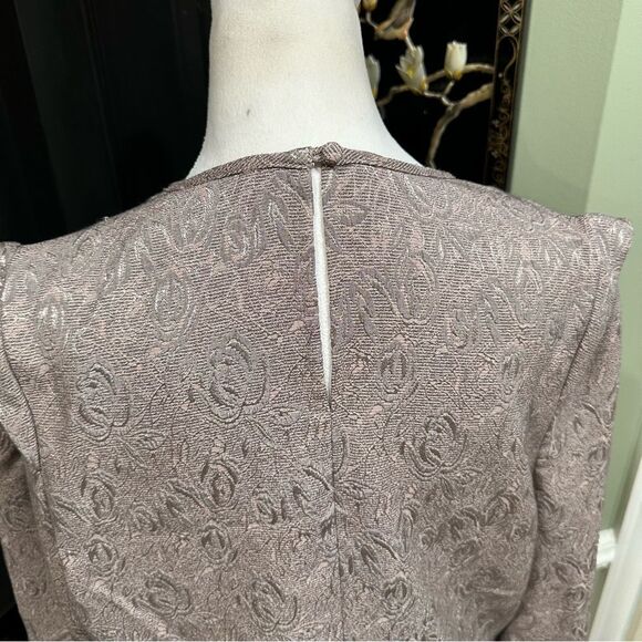 Anthropologies Current Air Los Angeles Textured Puff Shoulder Blouse – Size Larg - Picture 8 of 10